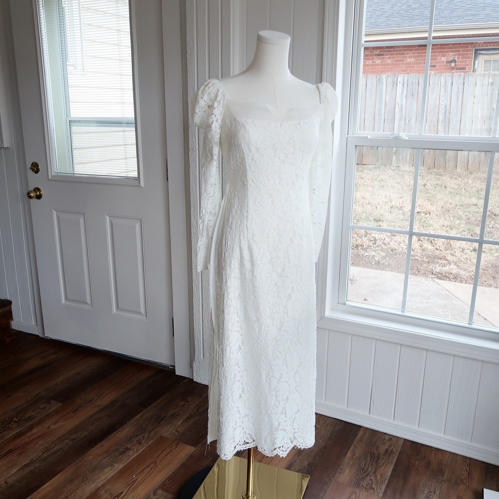 Yanis House Womens Lace Tunic Top XS White Romantic Cottagecore Angel Victorian